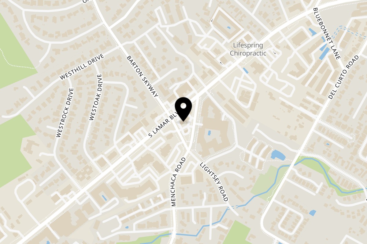 Map showing the location of Papalote Taco House on 2803 S Lamar Blvd in Austin